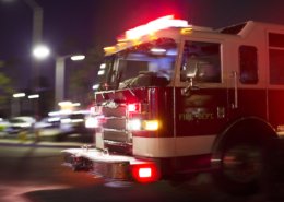Fire wrongful death lawyer, Fire truck races to scene at night
